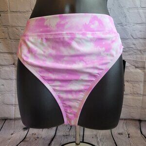 California Waves Juniors' Printed High-Waist Bikini Bottoms